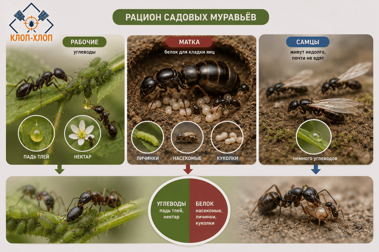 питание садовых муравьев